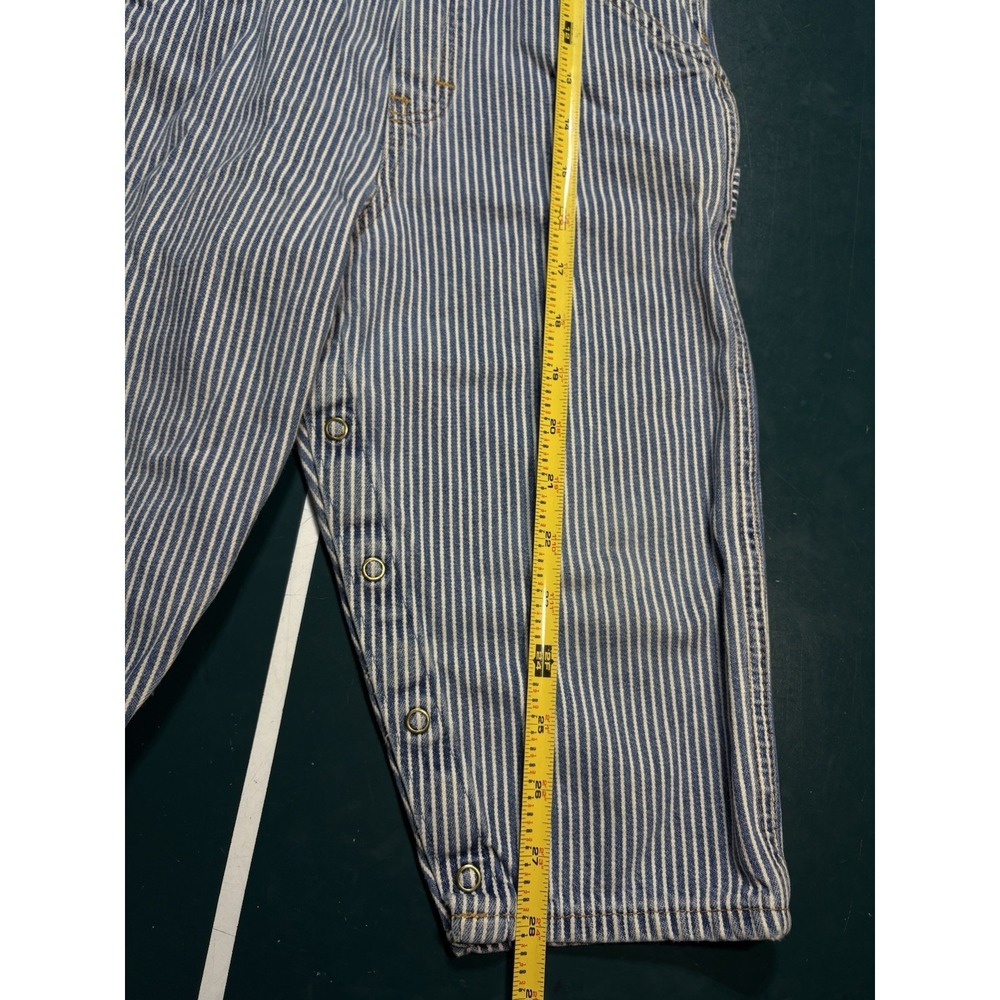 Vintage OshKosh B'gosh Blue Hickory Stripe Overalls Size 4T Made In USA Vestbak‎ - Picture 9 of 9